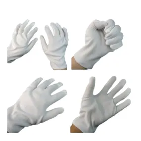 10 Pairs White Work Jewellery Handling Costume Party Cotton Soft Thin Gloves