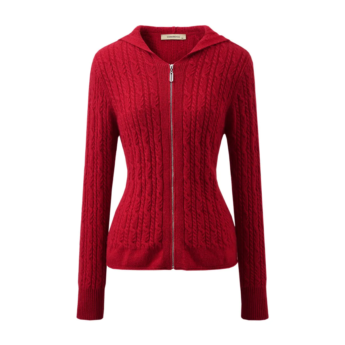 100% Cashmere Cardigan Luxurious Cable Knit Hoodies