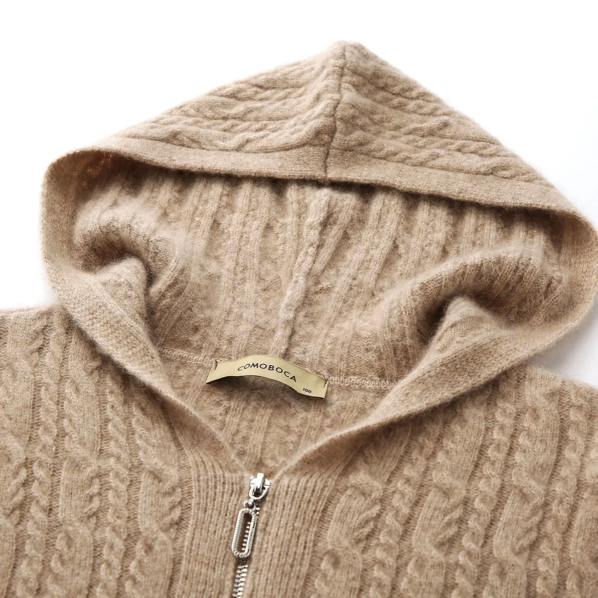 100% Cashmere Cardigan Luxurious Cable Knit Hoodies