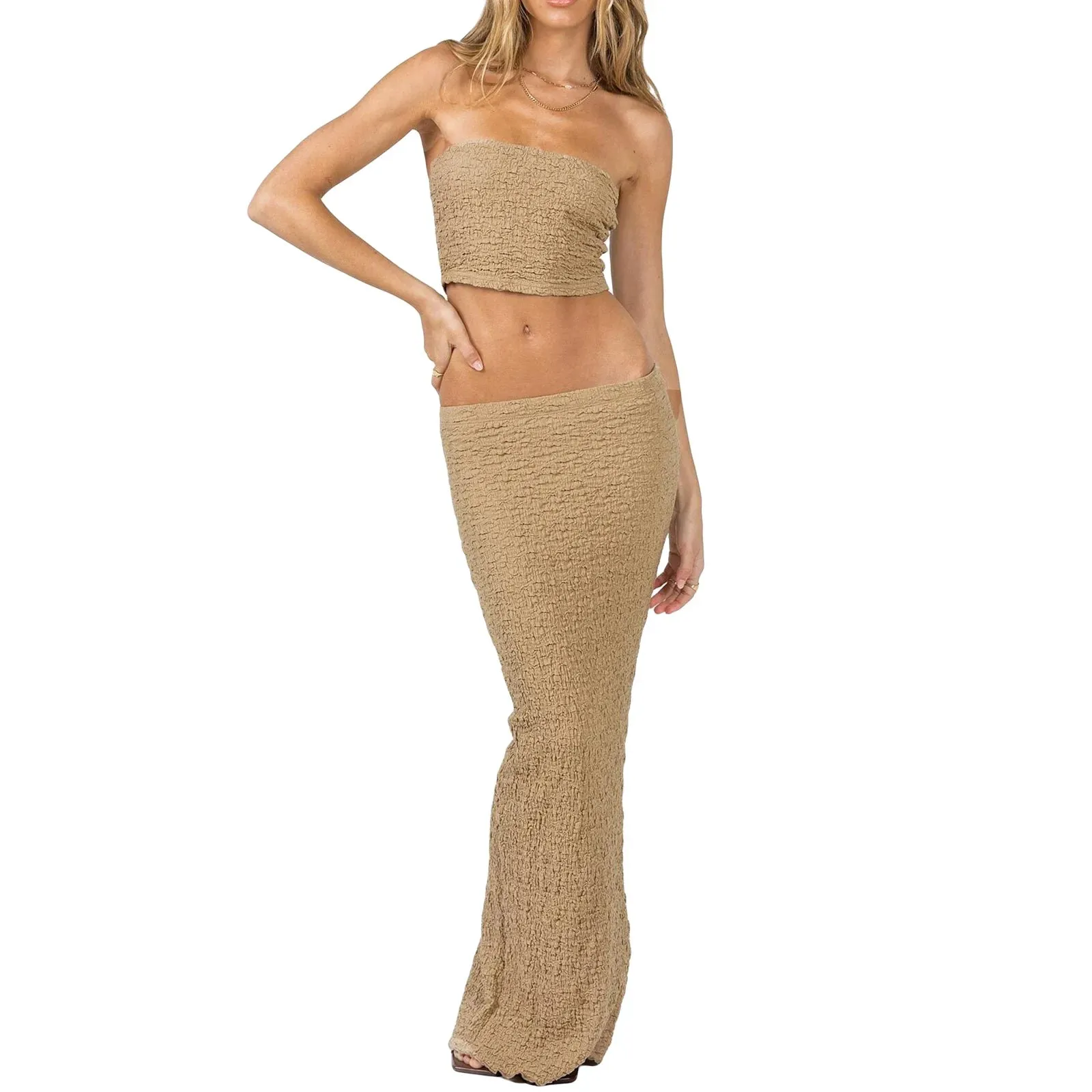 2 Piece Tube Maxi Top and Skirt Set