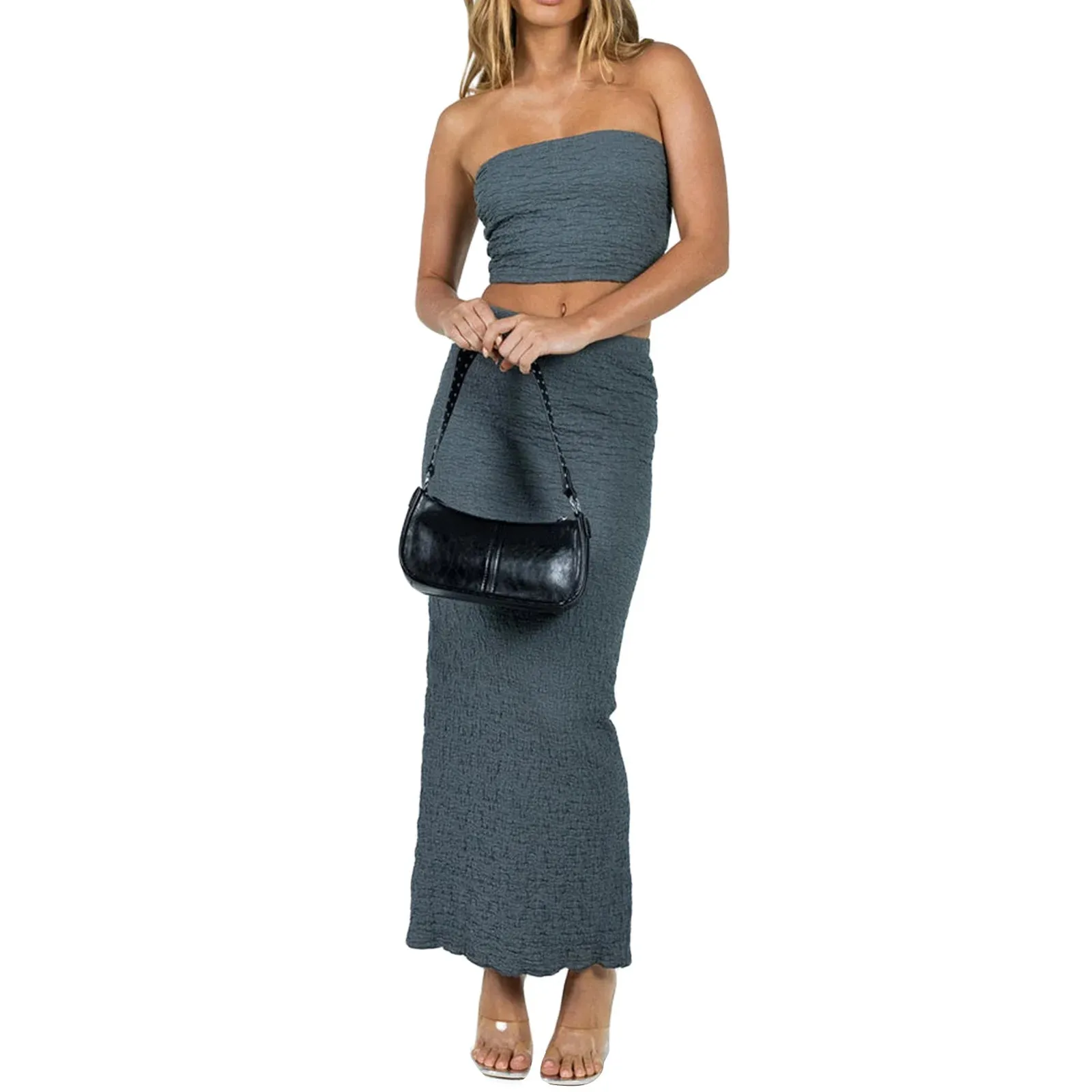 2 Piece Tube Maxi Top and Skirt Set