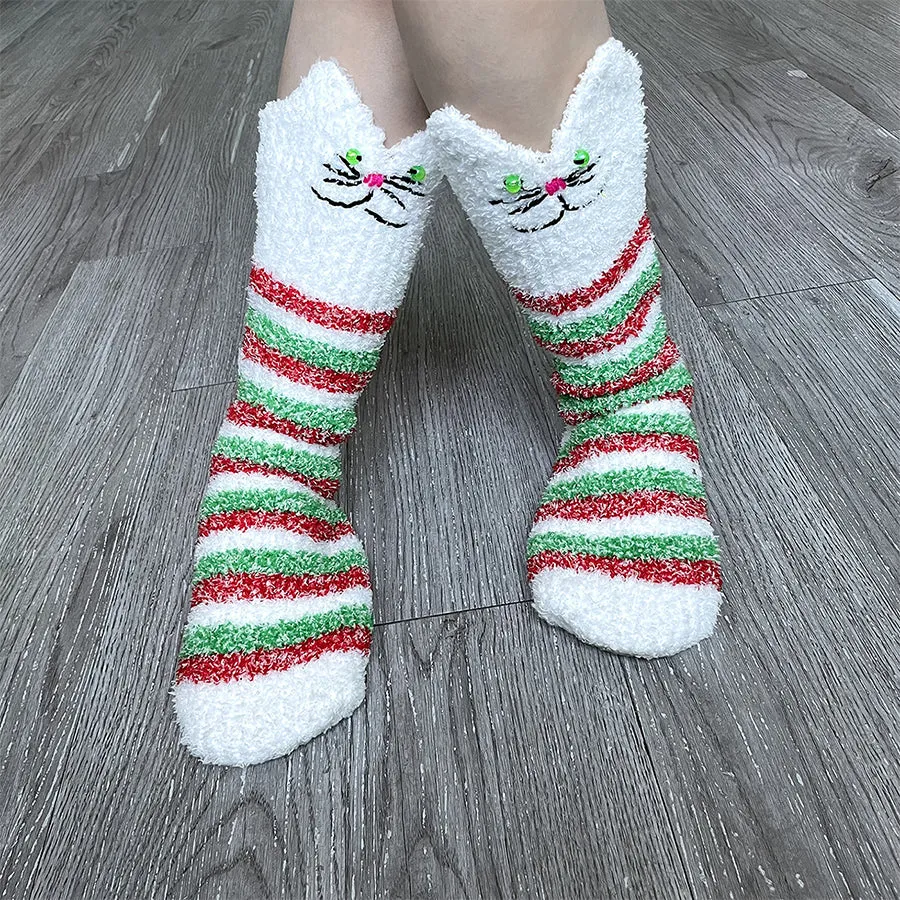 3D Funny Cartoon Home Floor Socks Christmas