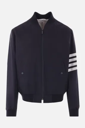 4-Bar Striped Wool Bomber Jacket