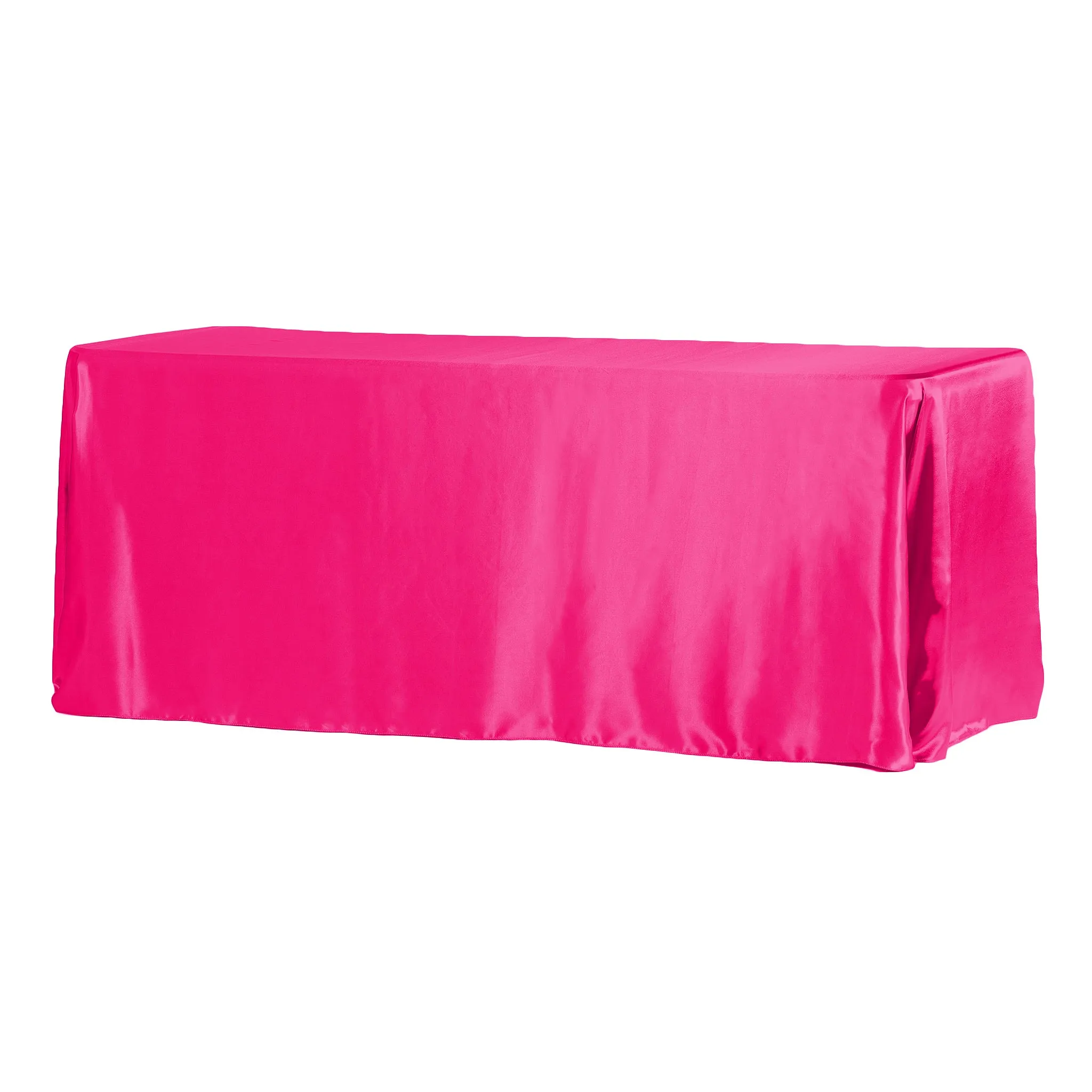 90"x156" Rectangular Satin Tablecloth - Fuchsia