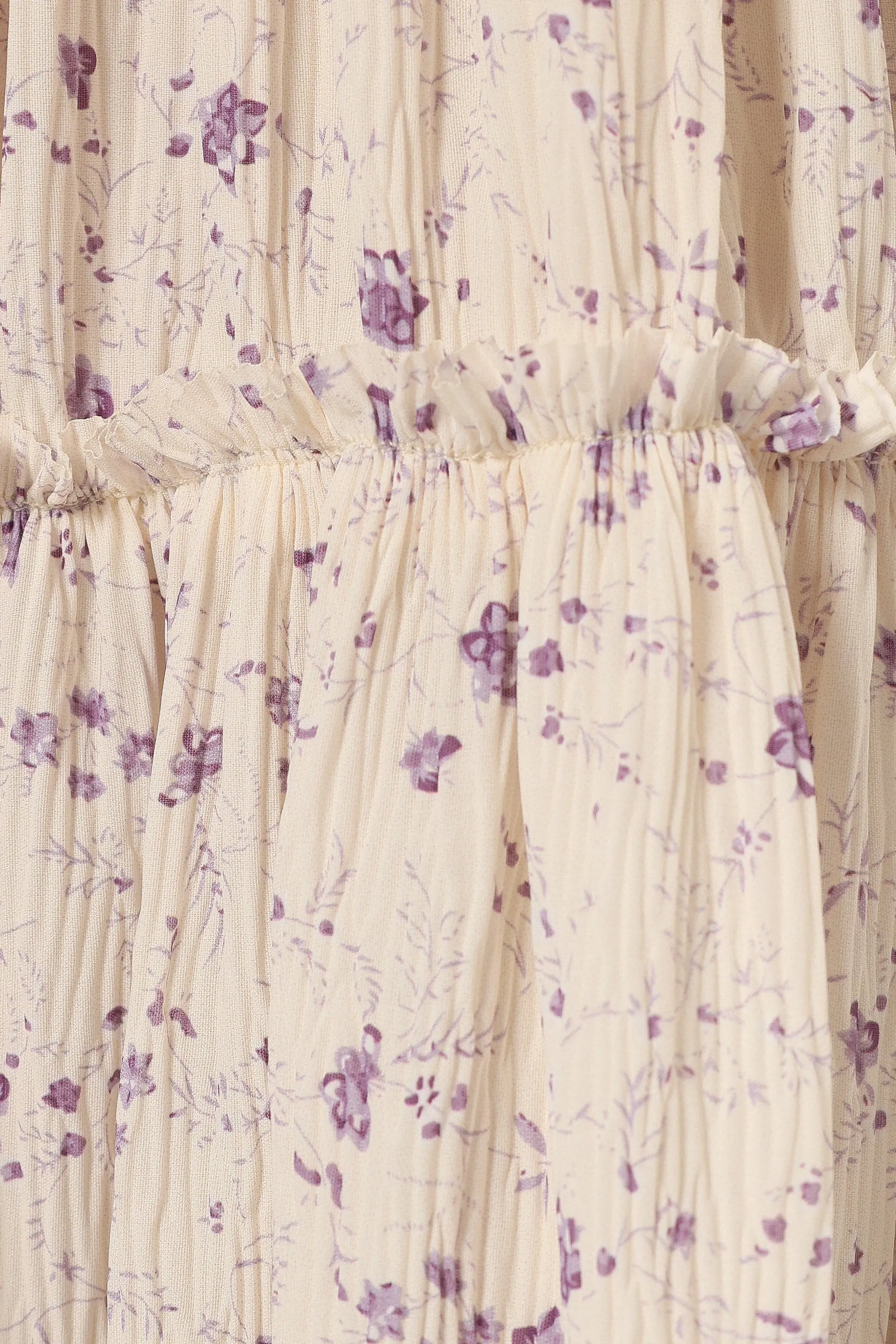 Adeline Maxi Dress - Ivory/Purple