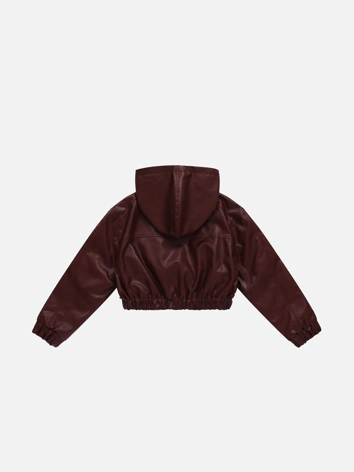 Aelfric Eden Cropped Faux Leather Hooded Jacket