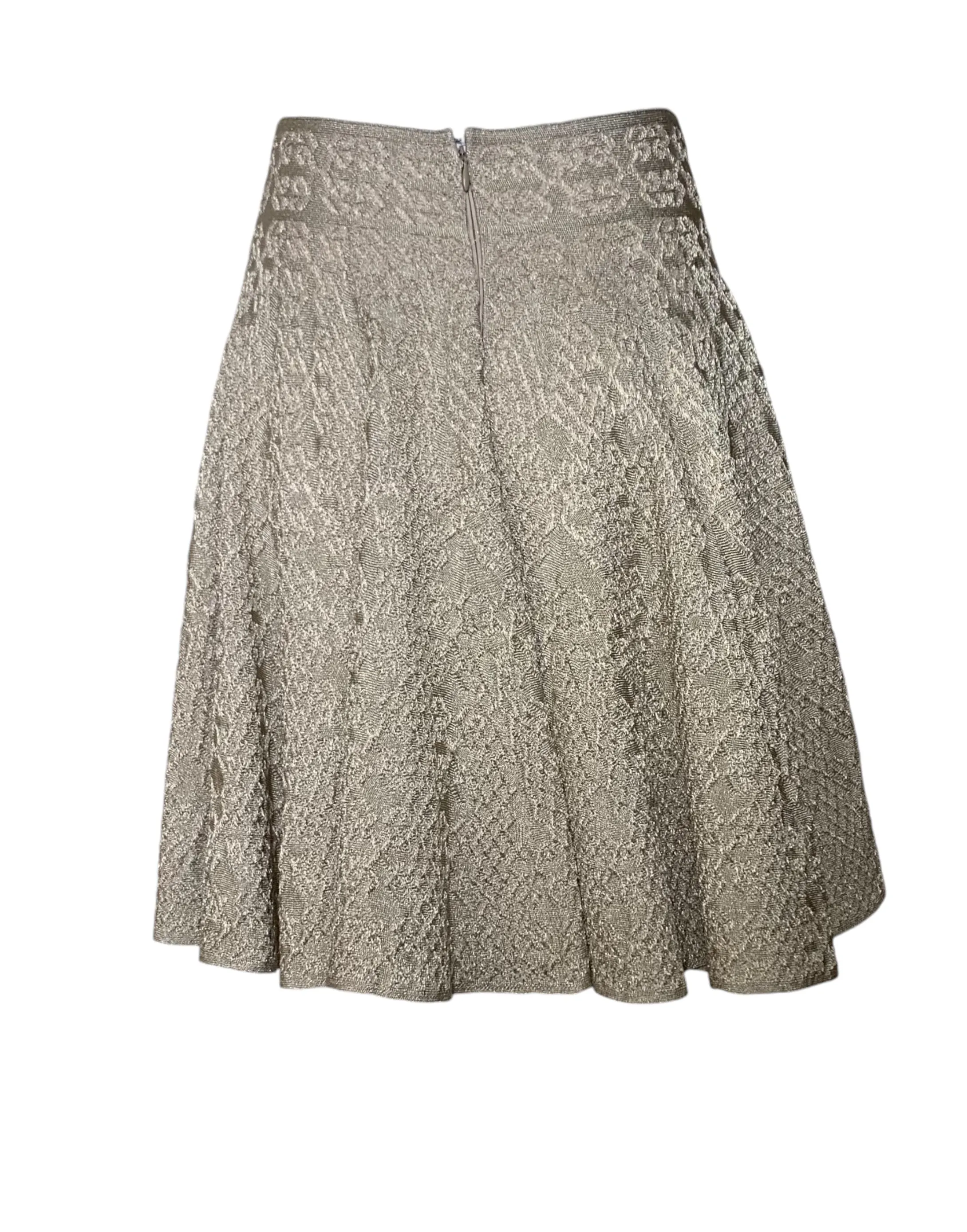 Alaia Gold Knit Lurex Flare Skirt