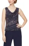 Alex Navy & Rose Glitz Jacket & Tank Twinset