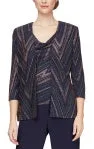 Alex Navy & Rose Glitz Jacket & Tank Twinset