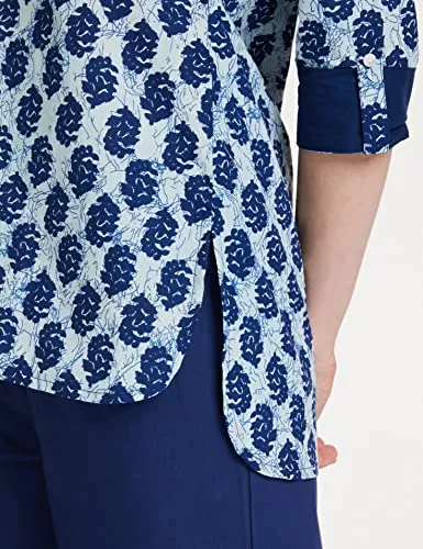 Amazon Brand - Myx Women's Cotton Screen Print Straight Short Kurti (SS17INDNIT09IndigoXL_Indigo_XL)