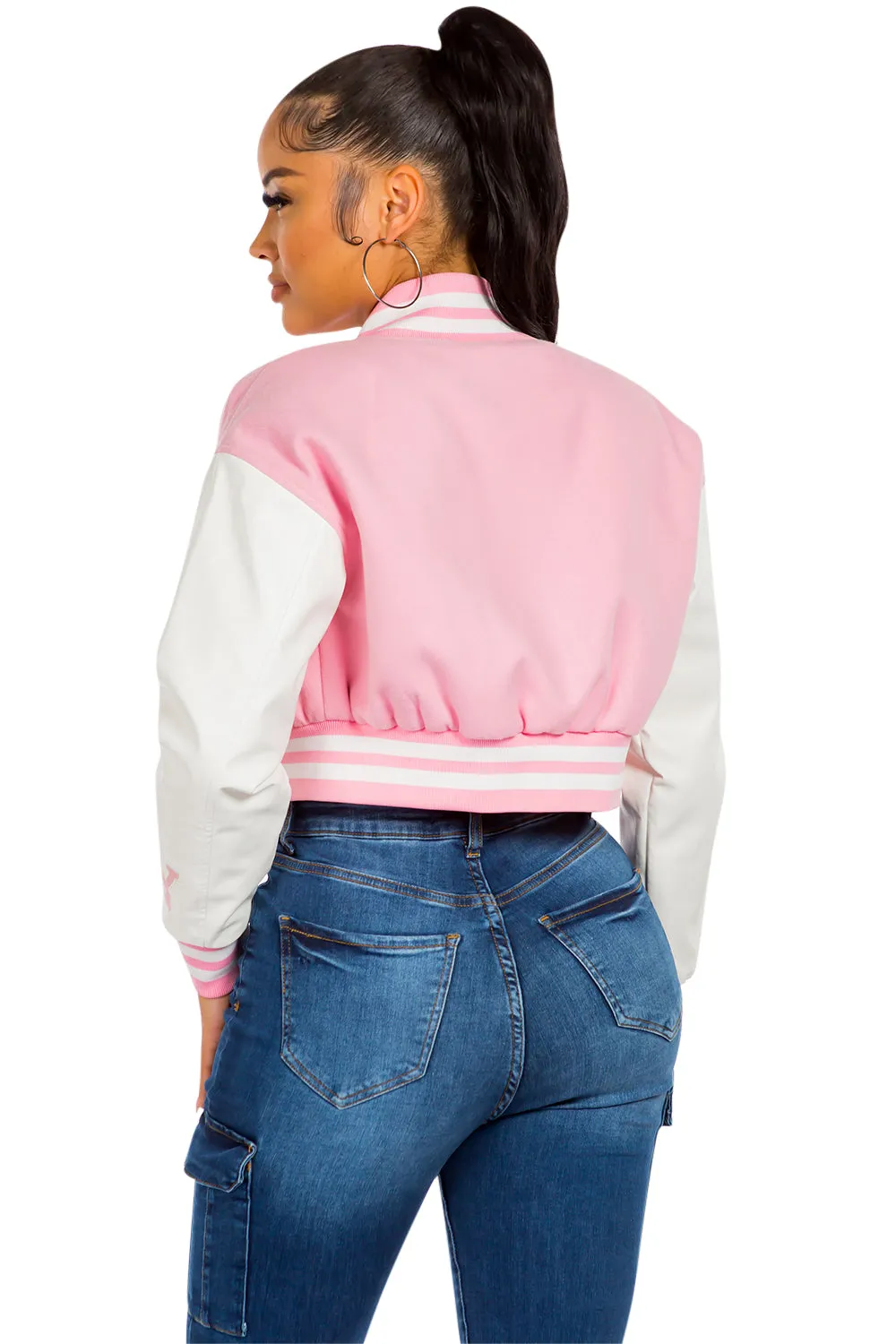 American Bazi Women's NY Varsity Cropped Jacket