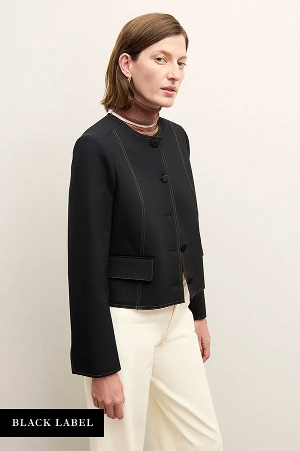 Aniya Jacket - Luxe Wool :: Black/Light Saddle