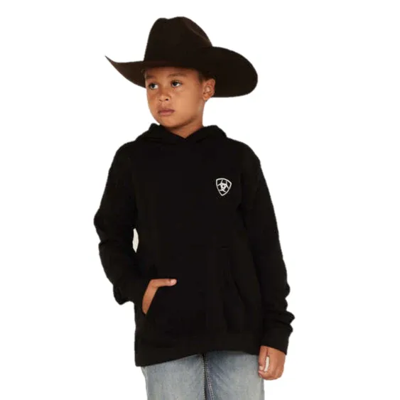 Ariat Kid's Shield Mexico Black Hooded Sweatshirt