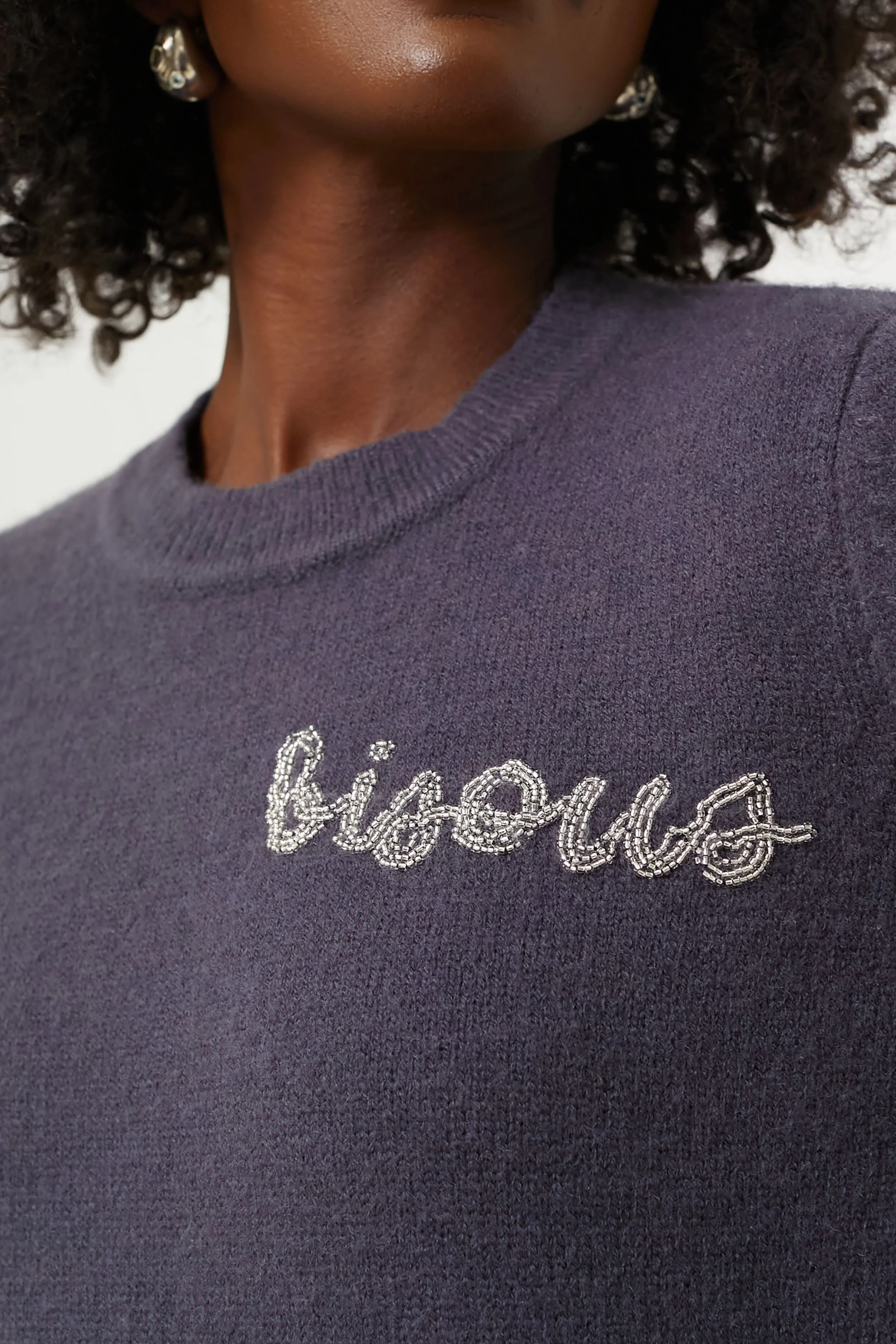 Ash Crewneck Bisous Beaded Sweater