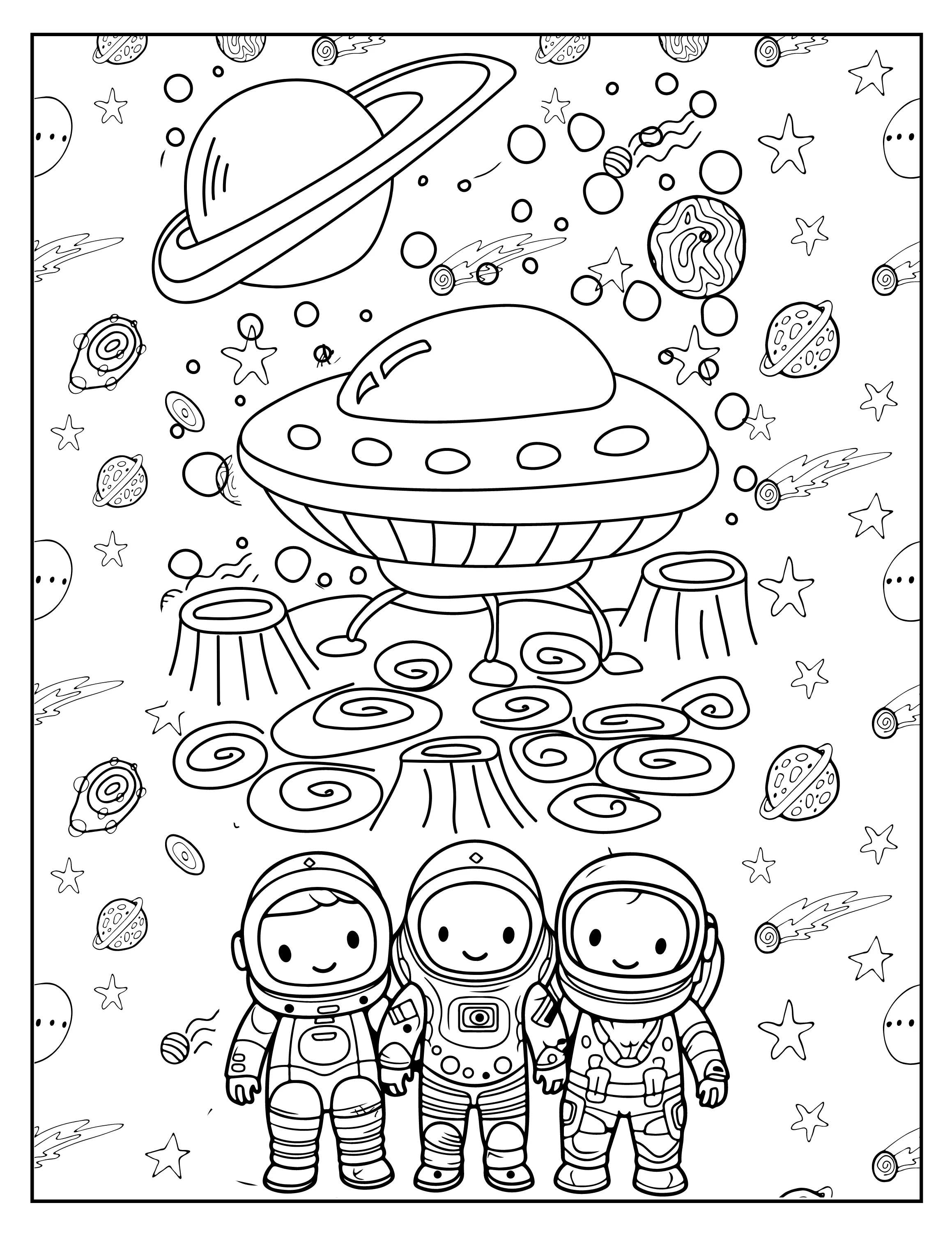 Astronaut Day: The Ultimate Digital Printable Coloring Book for All Ages