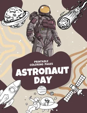 Astronaut Day: The Ultimate Digital Printable Coloring Book for All Ages