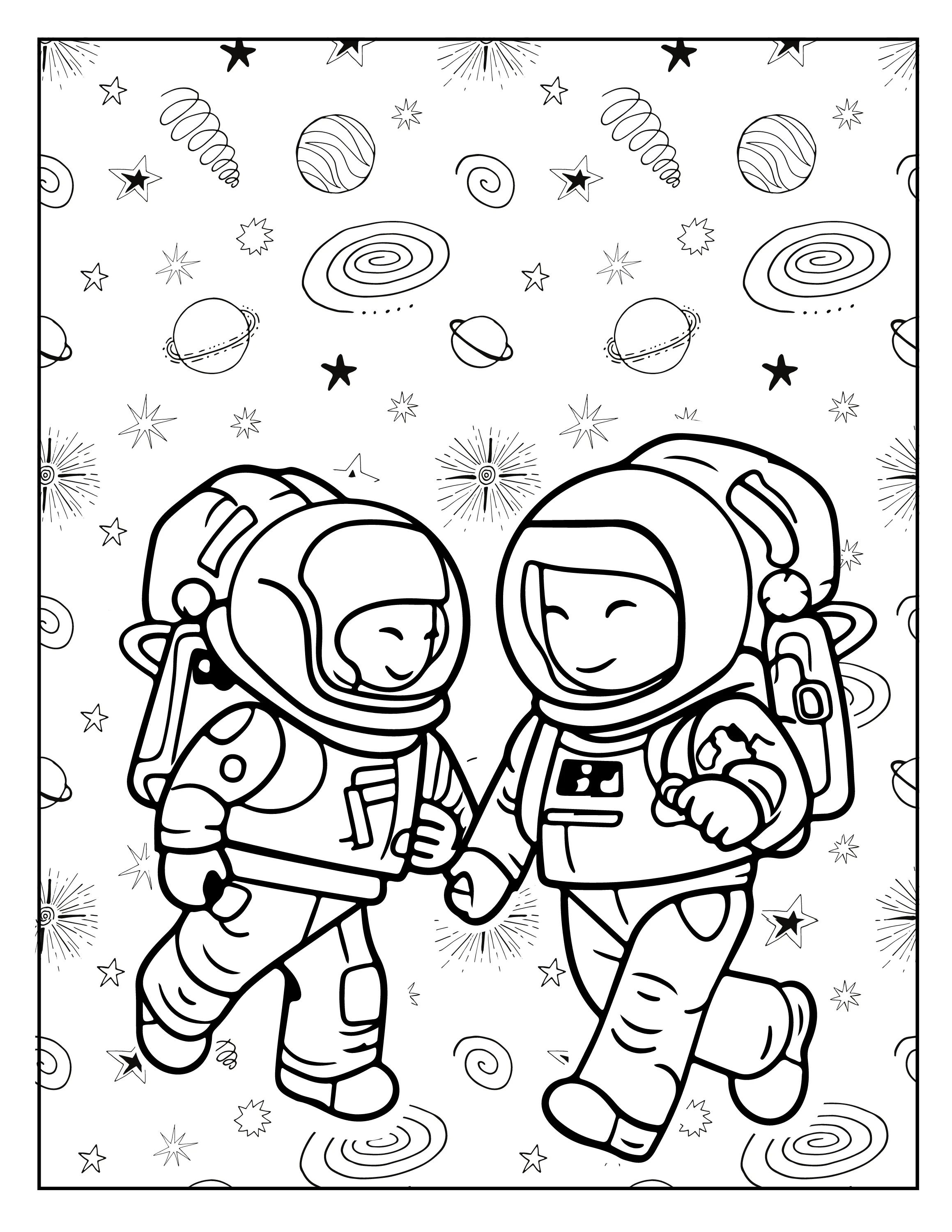 Astronaut Day: The Ultimate Digital Printable Coloring Book for All Ages