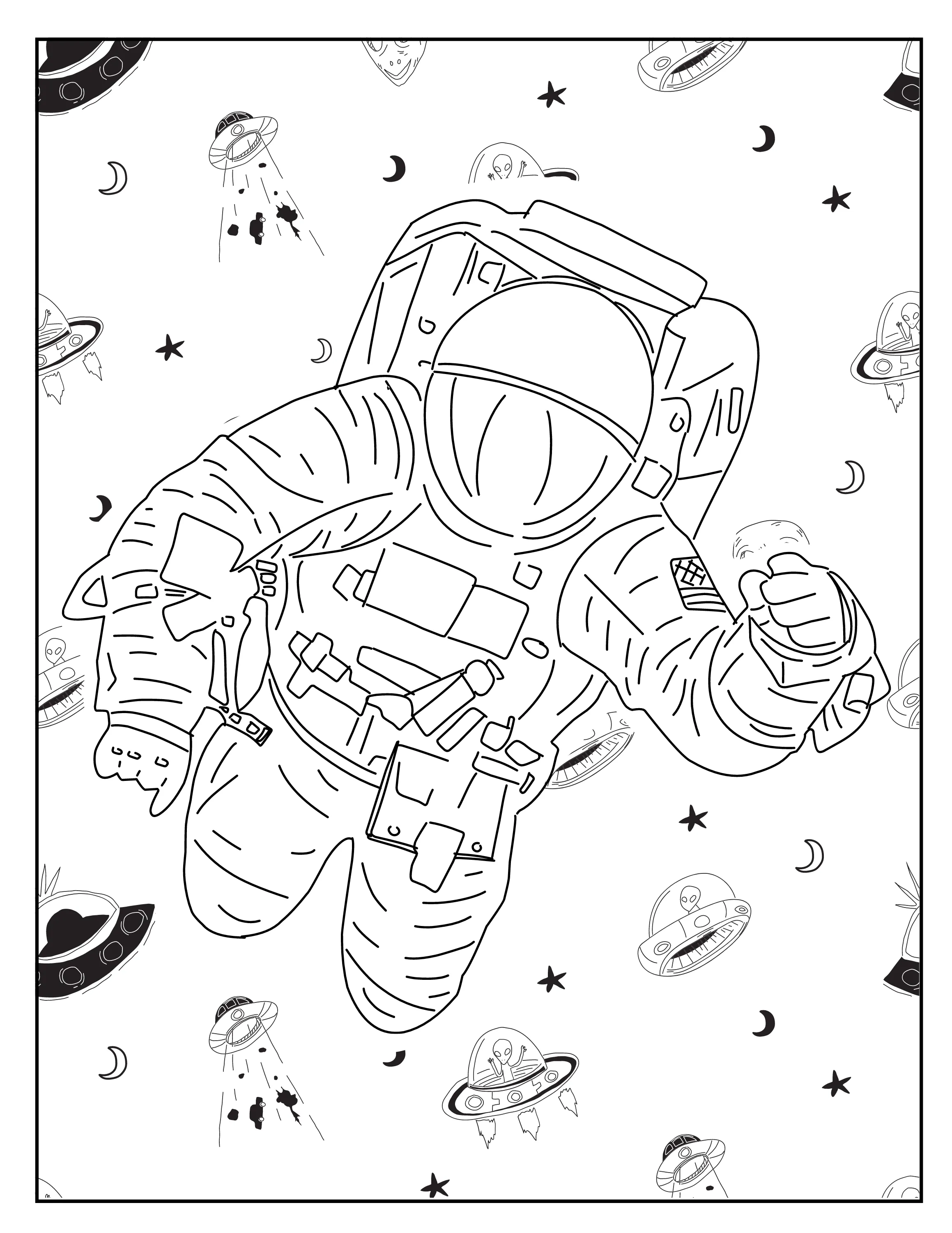 Astronaut Day: The Ultimate Digital Printable Coloring Book for All Ages