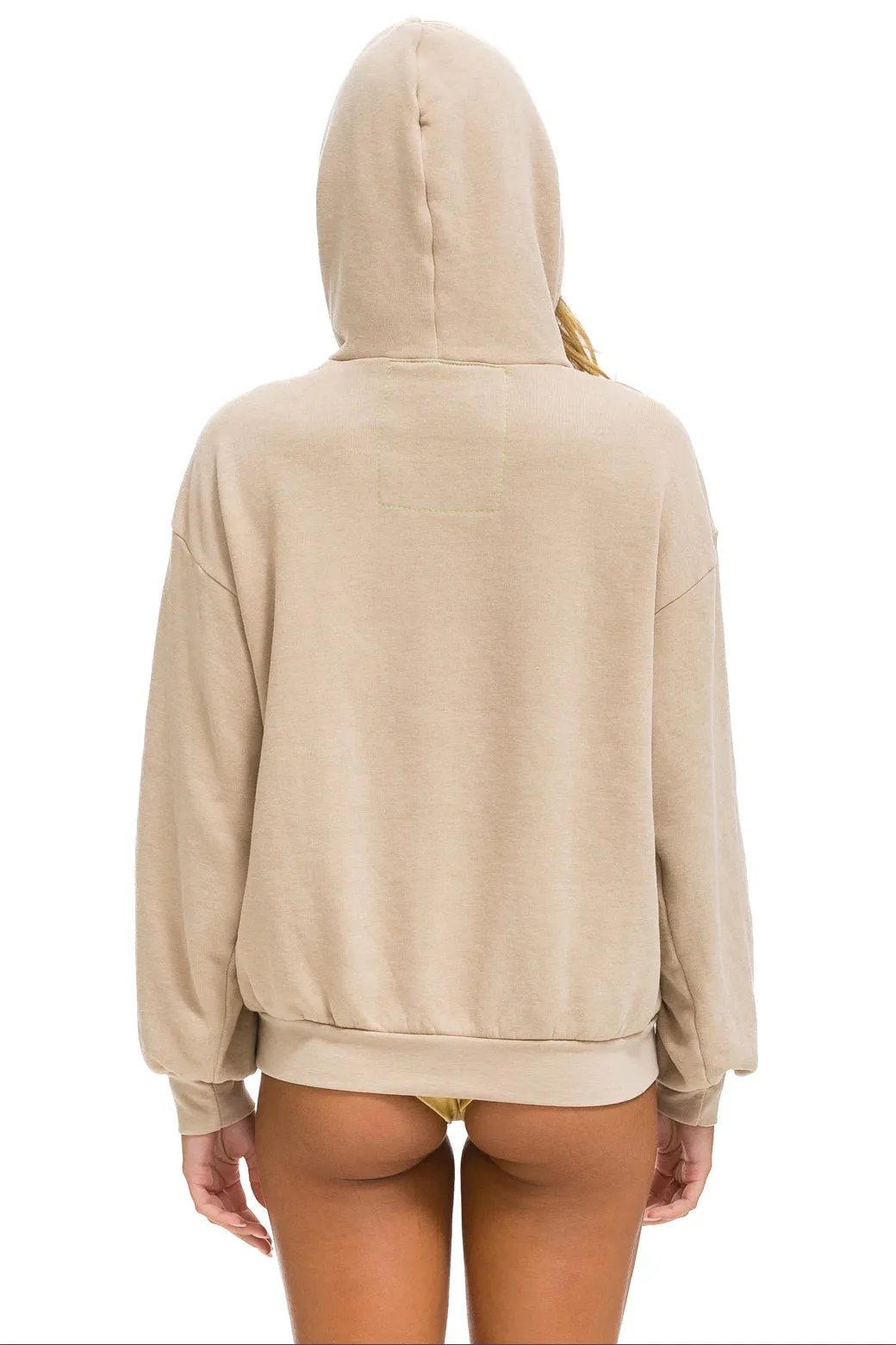 AVIATOR NATION WAVE STRIPE 4 PULLOVER UNISEX HOODIE RELAXED -SAND/SAND