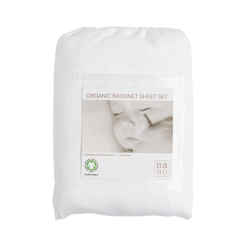 Babu Organic Cotton Jersey Bassinet Sheet Set Standard Size