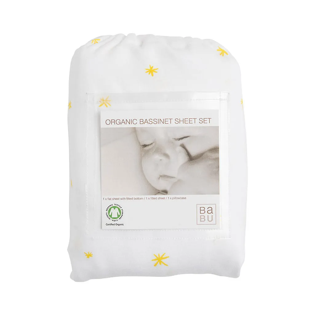 Babu Organic Cotton Jersey Bassinet Sheet Set Standard Size