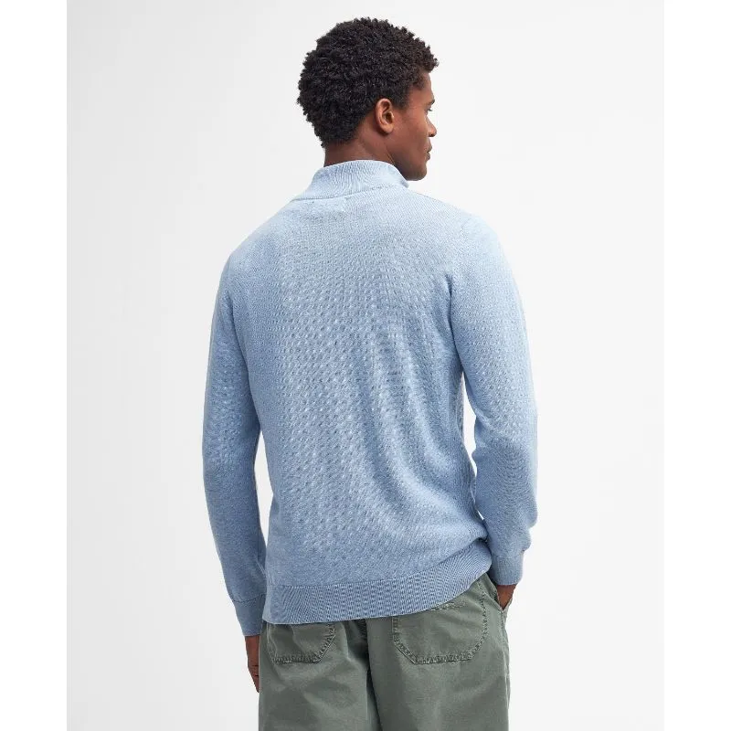 Barbour Cotton Half Zip Mens Jumper - Dark Chambray