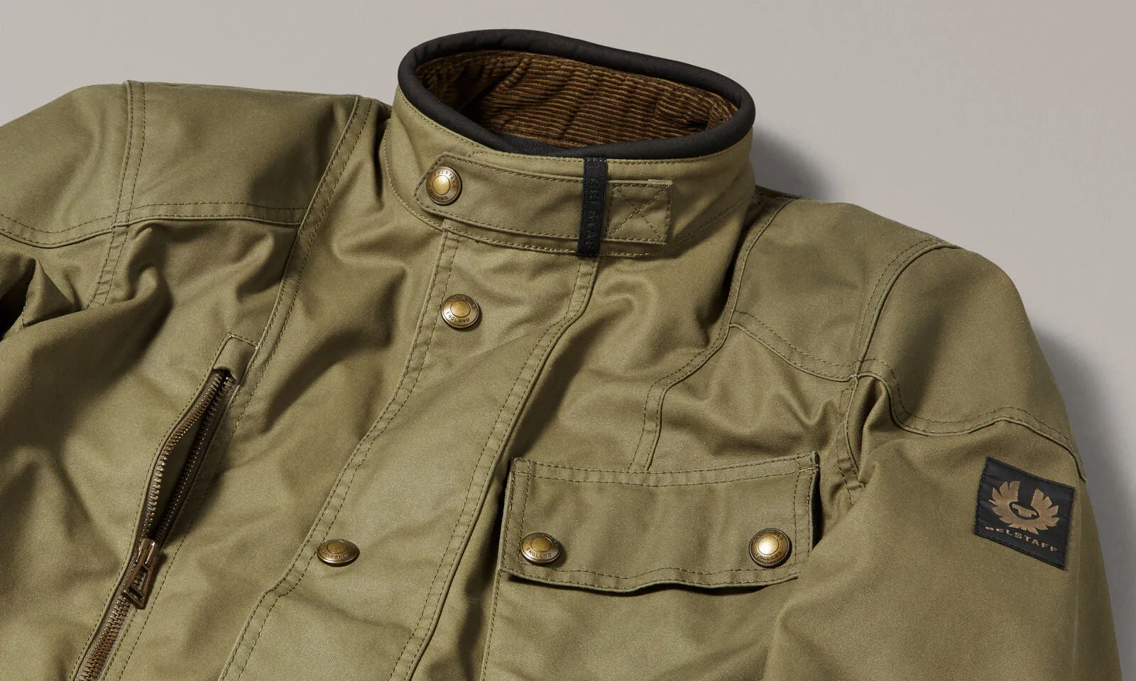 Belstaff Waymaster Technical Waxed Motorcycle Jacket - Olive