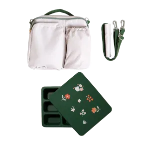 Bento and Lunch Bag Set Neutral with Mini Floral