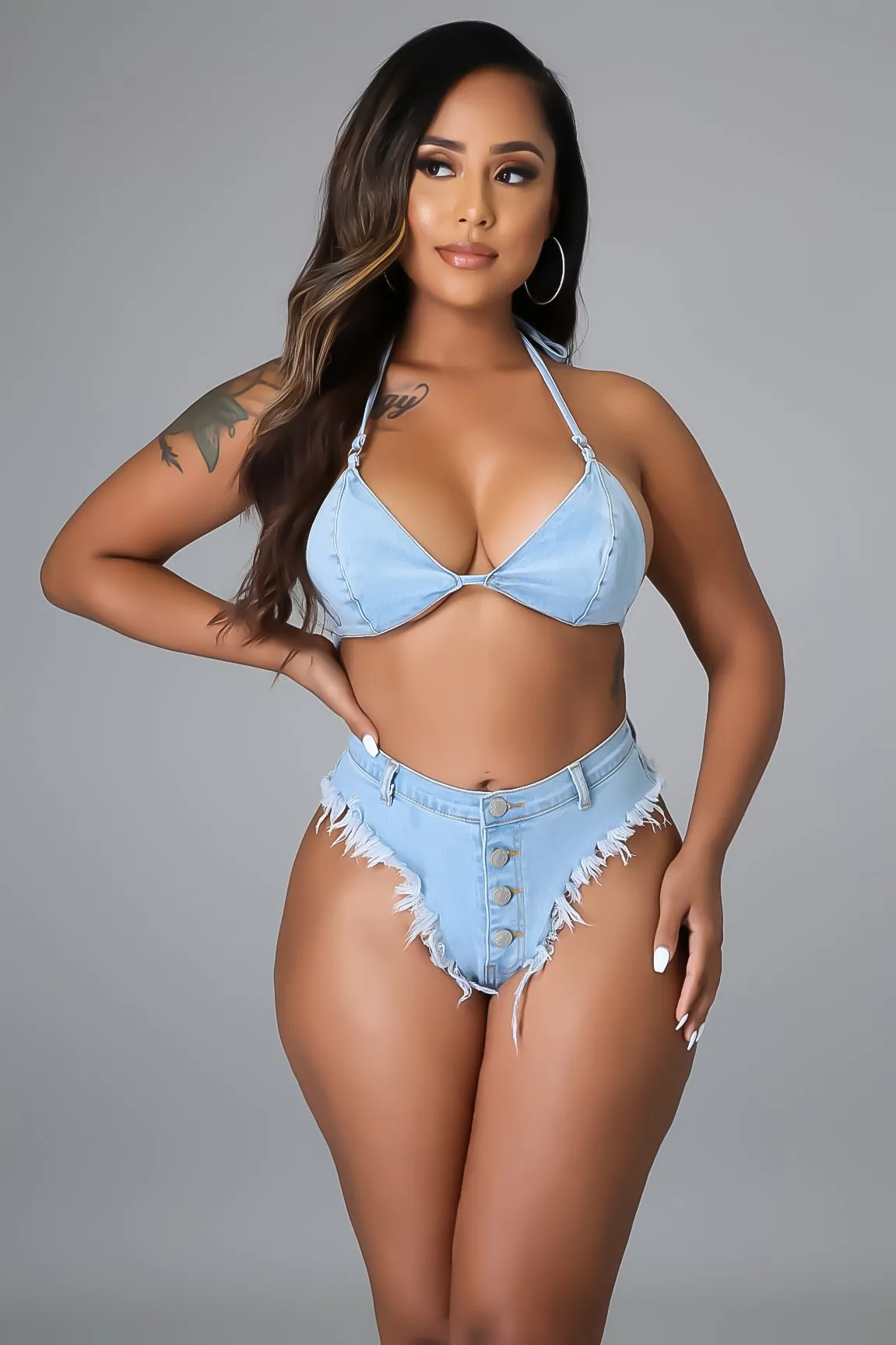 Bikini Cut Denim Set