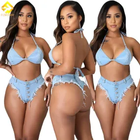 Bikini Cut Denim Set