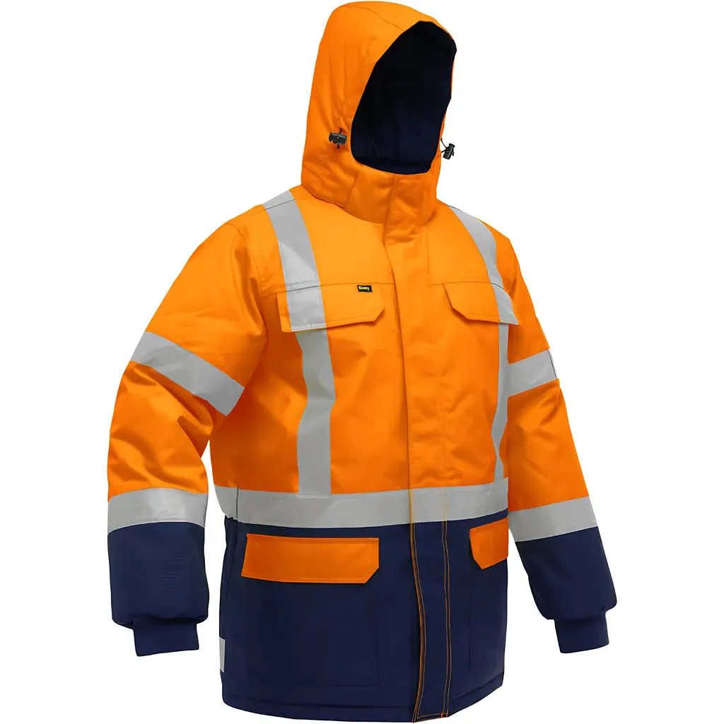 Bisley 343M6450X-ORNV/3X ANSI Type R Class 3 and CSA Z96 Class 2 X-Back Extreme Cold Jacket with Navy Bottom