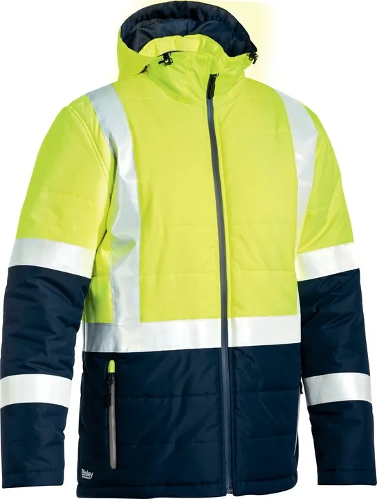 BJ6929HT Bisley Taped Two Tone Hi Vis Puffer Jacket