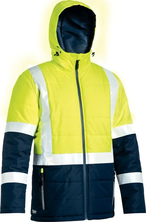 BJ6929HT Bisley Taped Two Tone Hi Vis Puffer Jacket