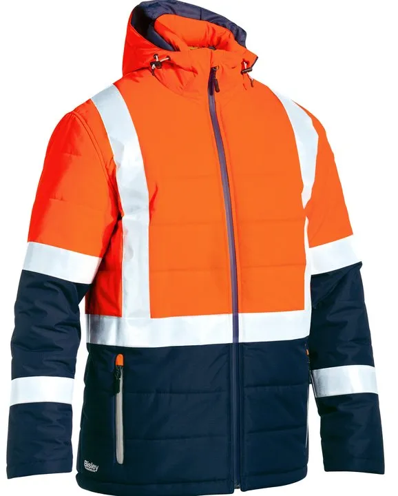 BJ6929HT Bisley Taped Two Tone Hi Vis Puffer Jacket