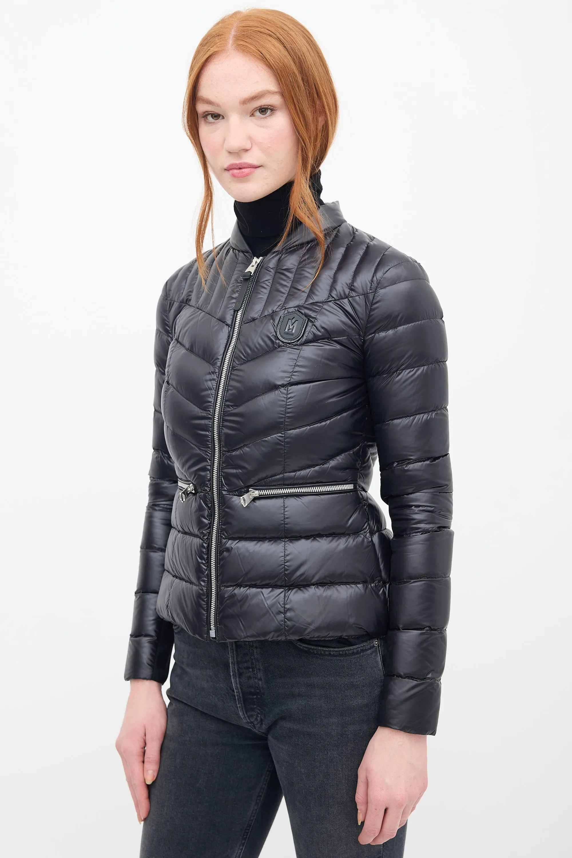 Black Down & Nylon Petra Puffer Jacket