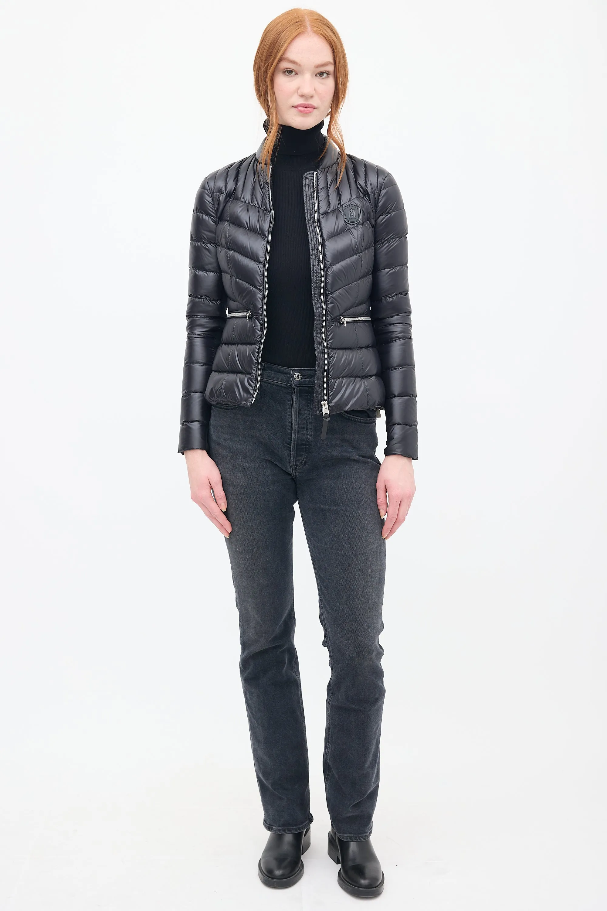 Black Down & Nylon Petra Puffer Jacket