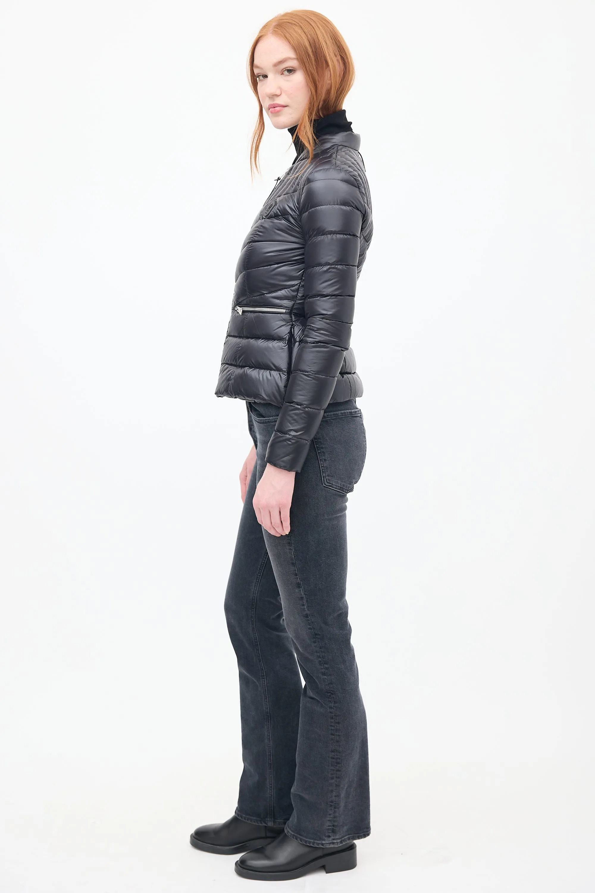 Black Down & Nylon Petra Puffer Jacket