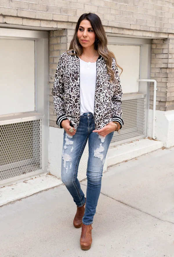 Blair Leopard Bomber Jacket