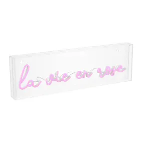 BNF  La Vie En Rose Contemporary Glam Acrylic Box USB Operated LED Neon Light