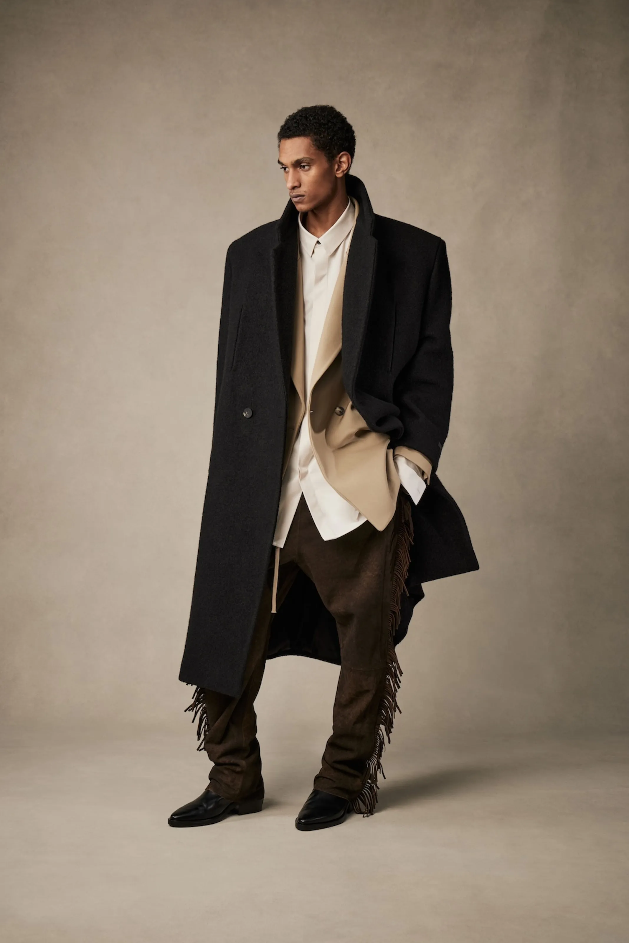 Boiled Wool Relaxed Overcoat