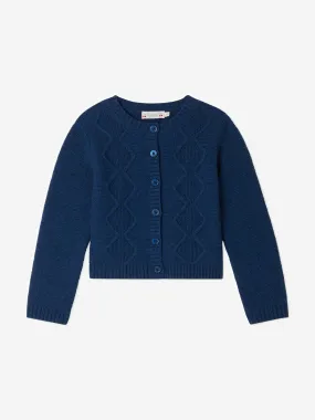 Bonpoint Girls Toscane Cardigan in Blue