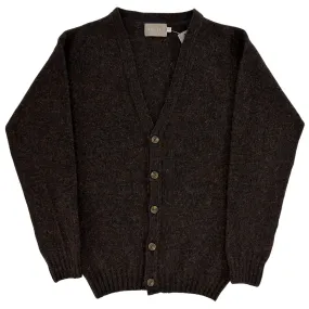 Bordeaux Navy Melange Scottish Wool Cardigan Sweater