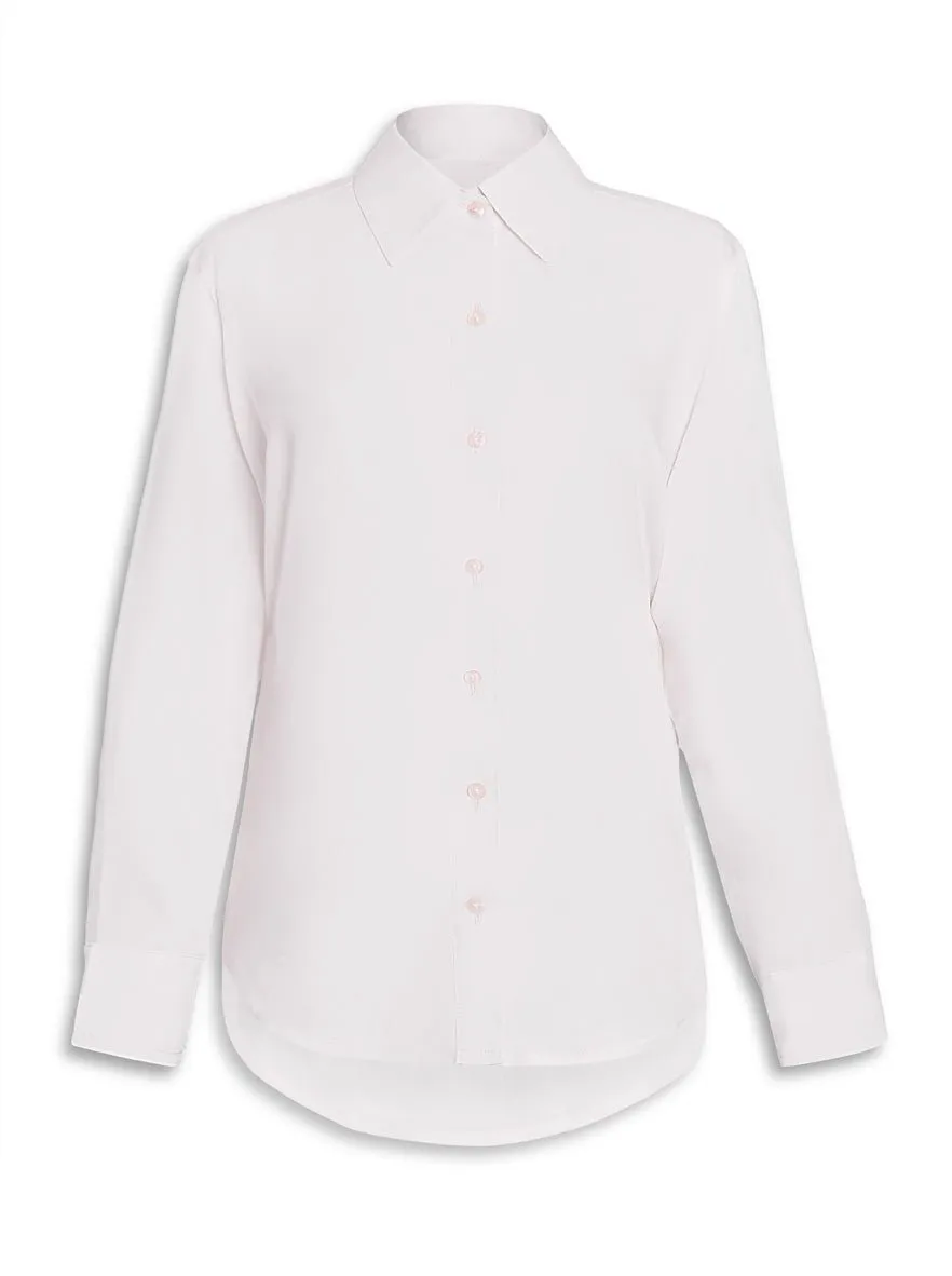 Brizo Twill Button Down Blouse - White