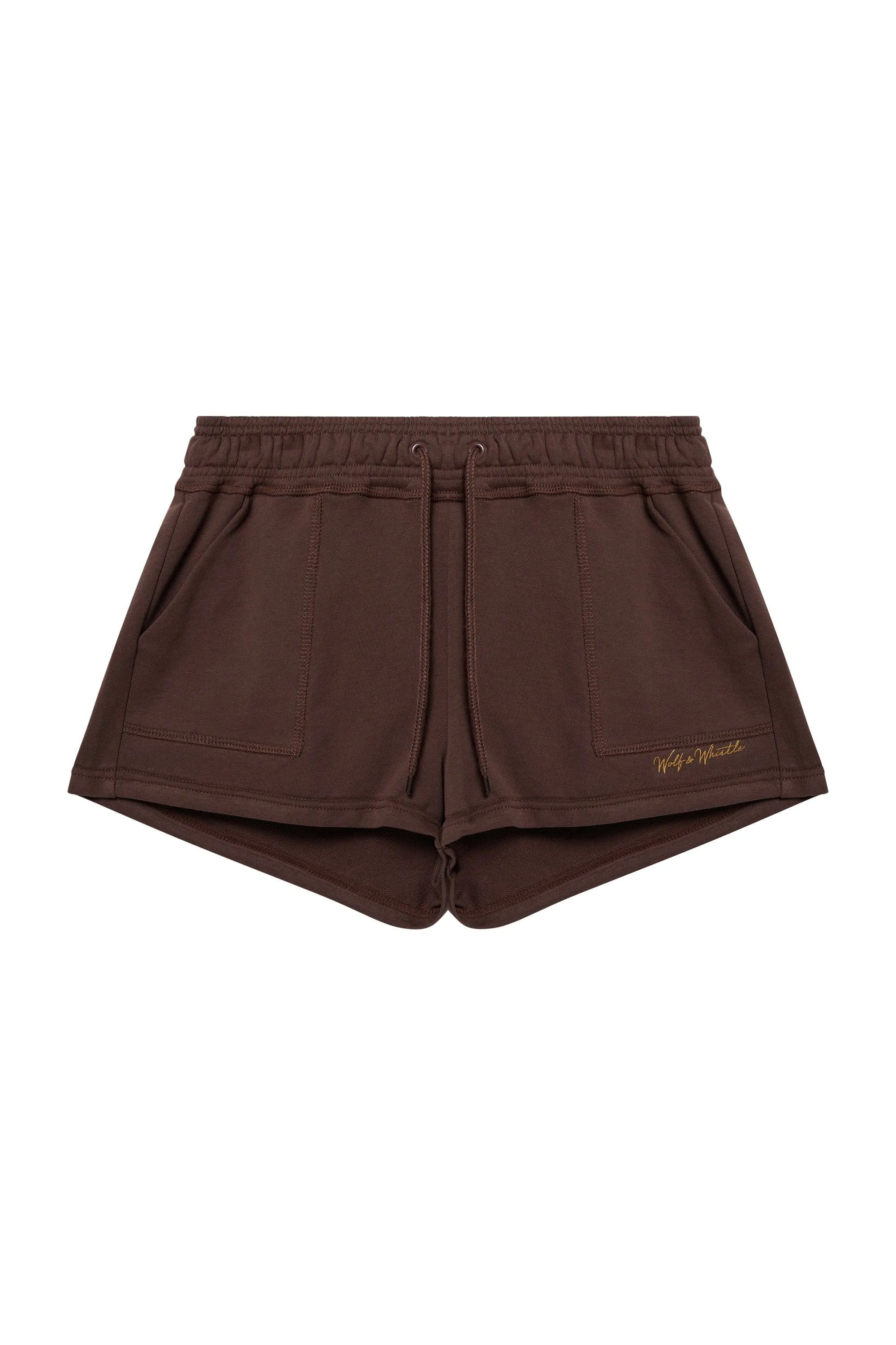 Brown Tie Waist Shorts