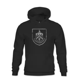 Burnley FC Mono Badge Youth Fleece Pullover Hoodie - Black