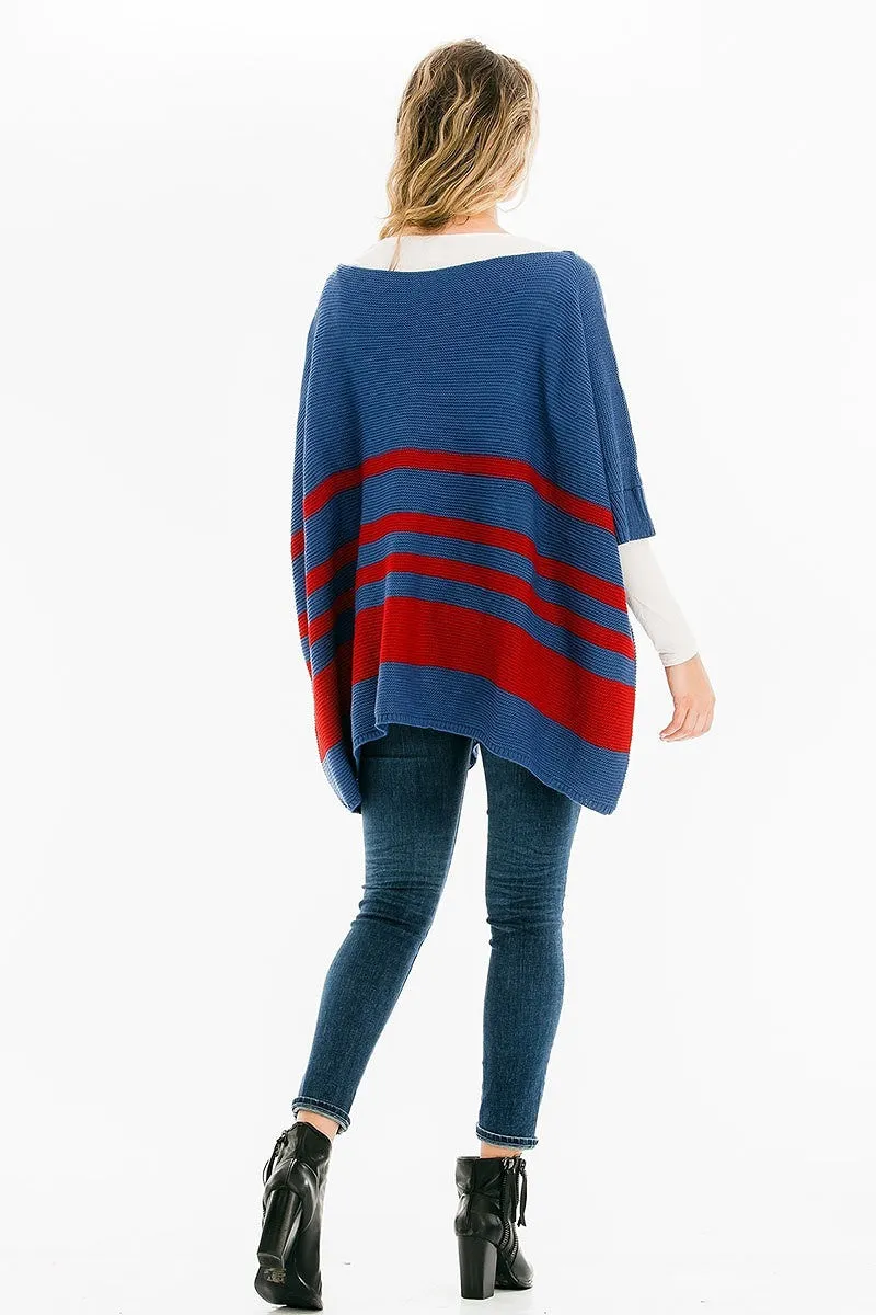 Button and Pocket Accent Poncho