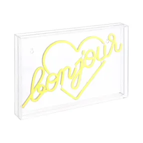 Buy Bonjour Heart Contemporary Glam Acrylic Box USB Operated LED Neon Light