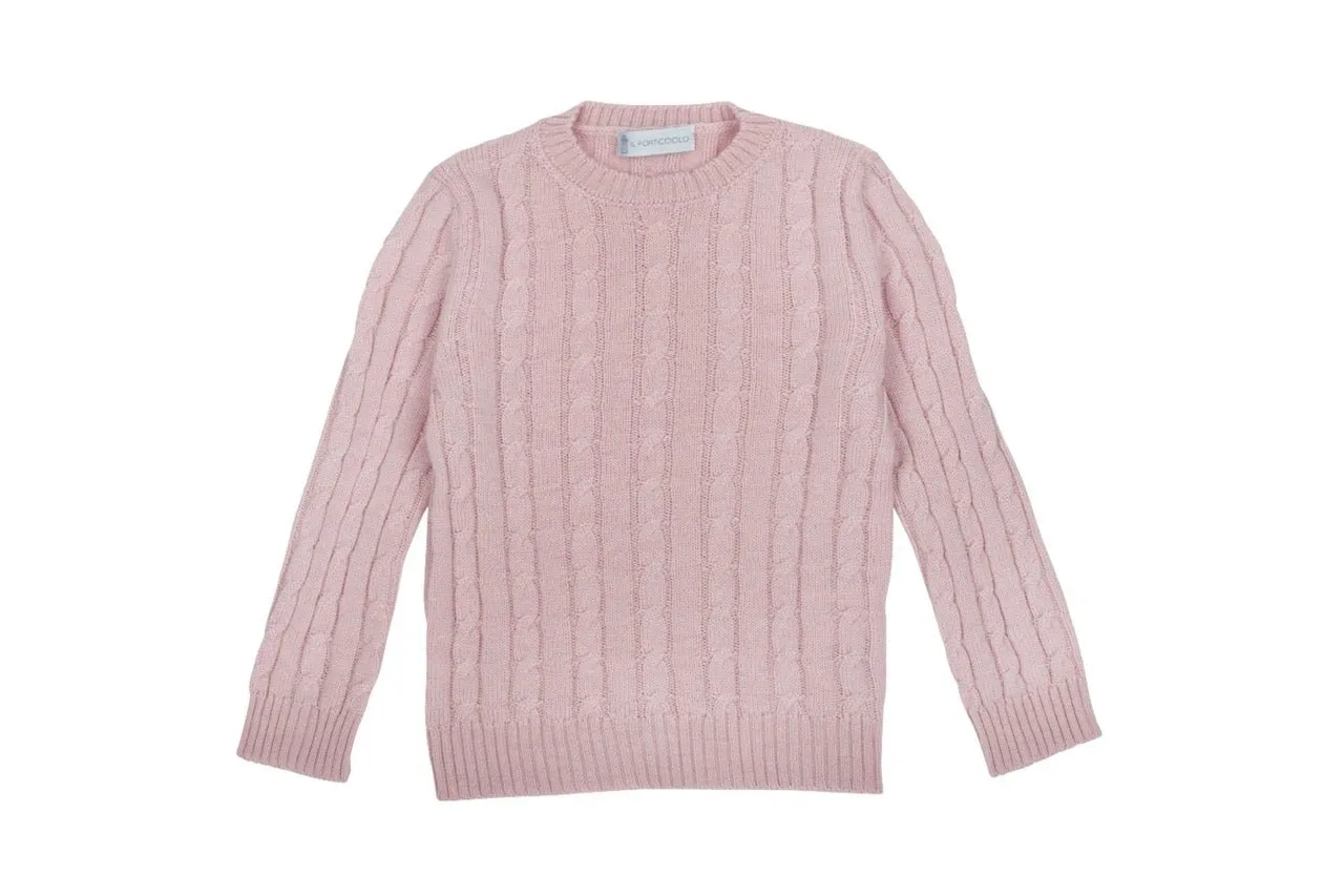 Cable Knit Jumper - Liliac Pink