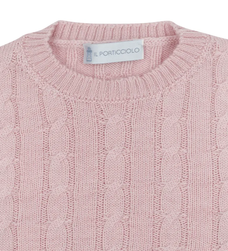 Cable Knit Jumper - Liliac Pink