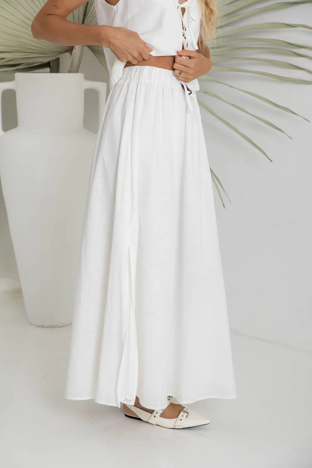 Caprise Maxi Skirt - White